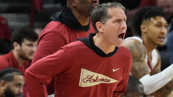 Razorbacks coach Eric Musselman against Abilene Christian on Thursday night
